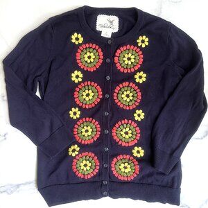 Anthropologie Tabitha Embroidered Soleil Cardigan, Navy, Size M